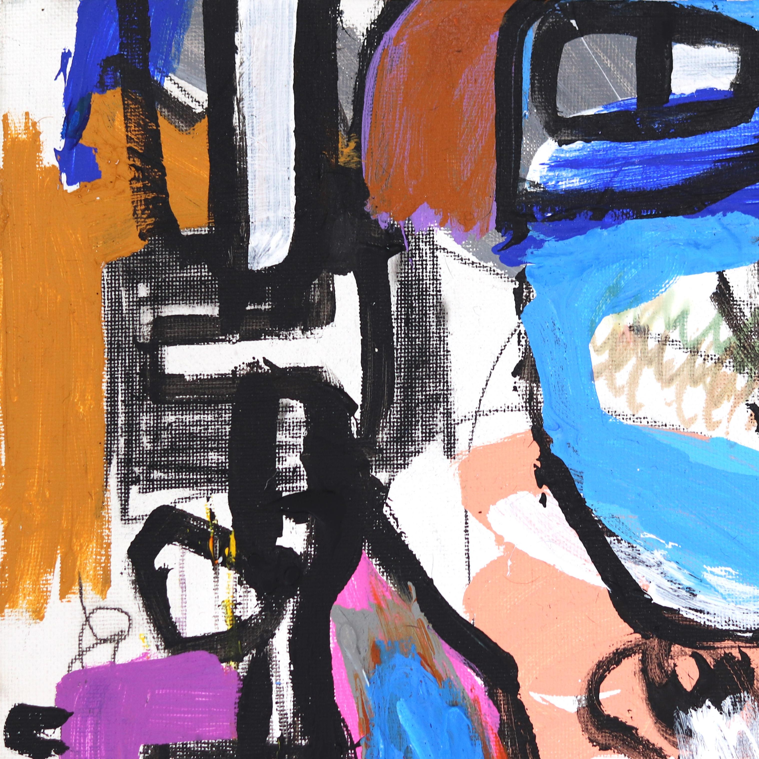 In Arms – Originale farbenfrohe Mixed Media Abstrakte, lebhafte, Spontane Kunst – Painting von Jonas Fisch