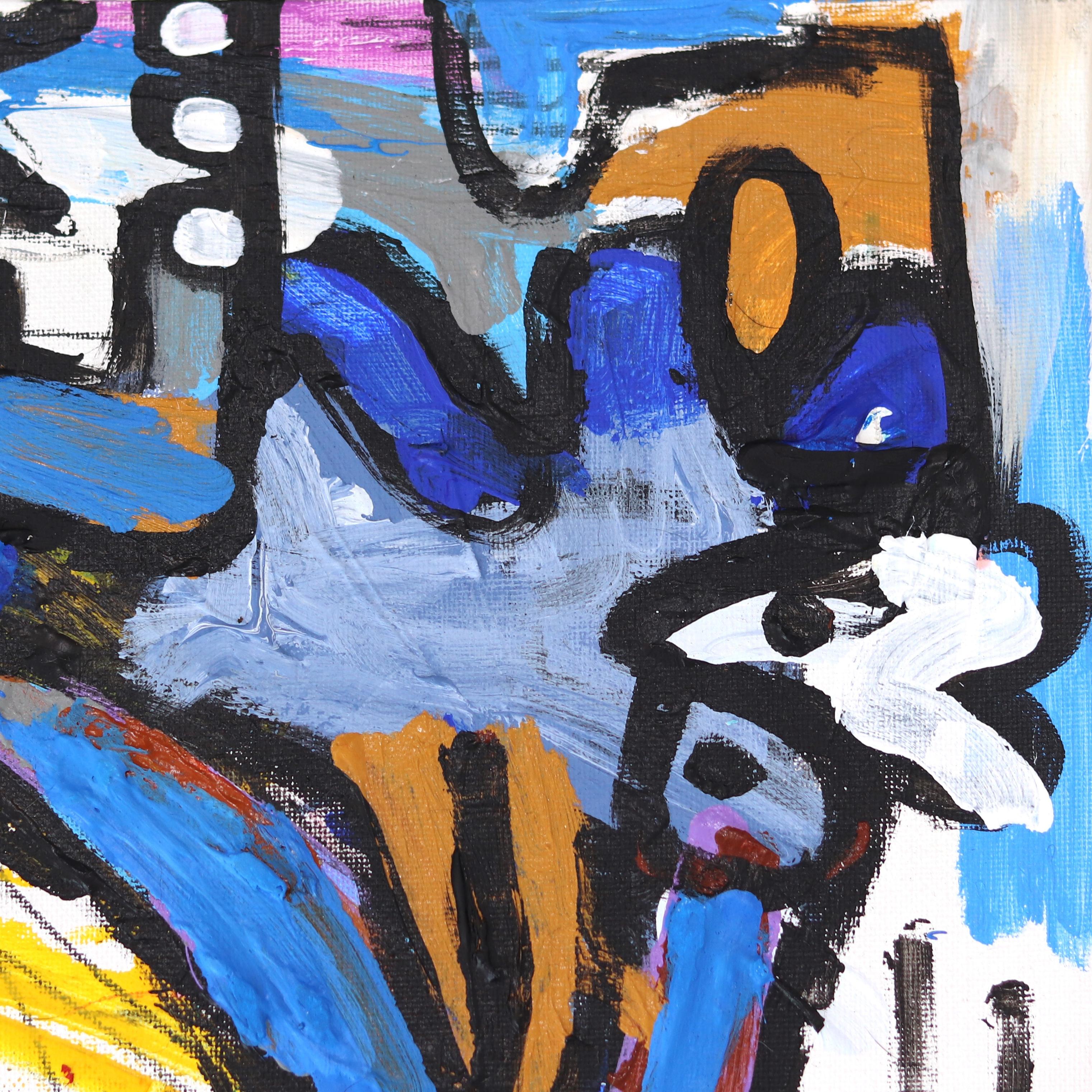 In Arms - Original Colorful Mixed Media - Art abstrait vibrant et spontané - Pop Art Painting par Jonas Fisch