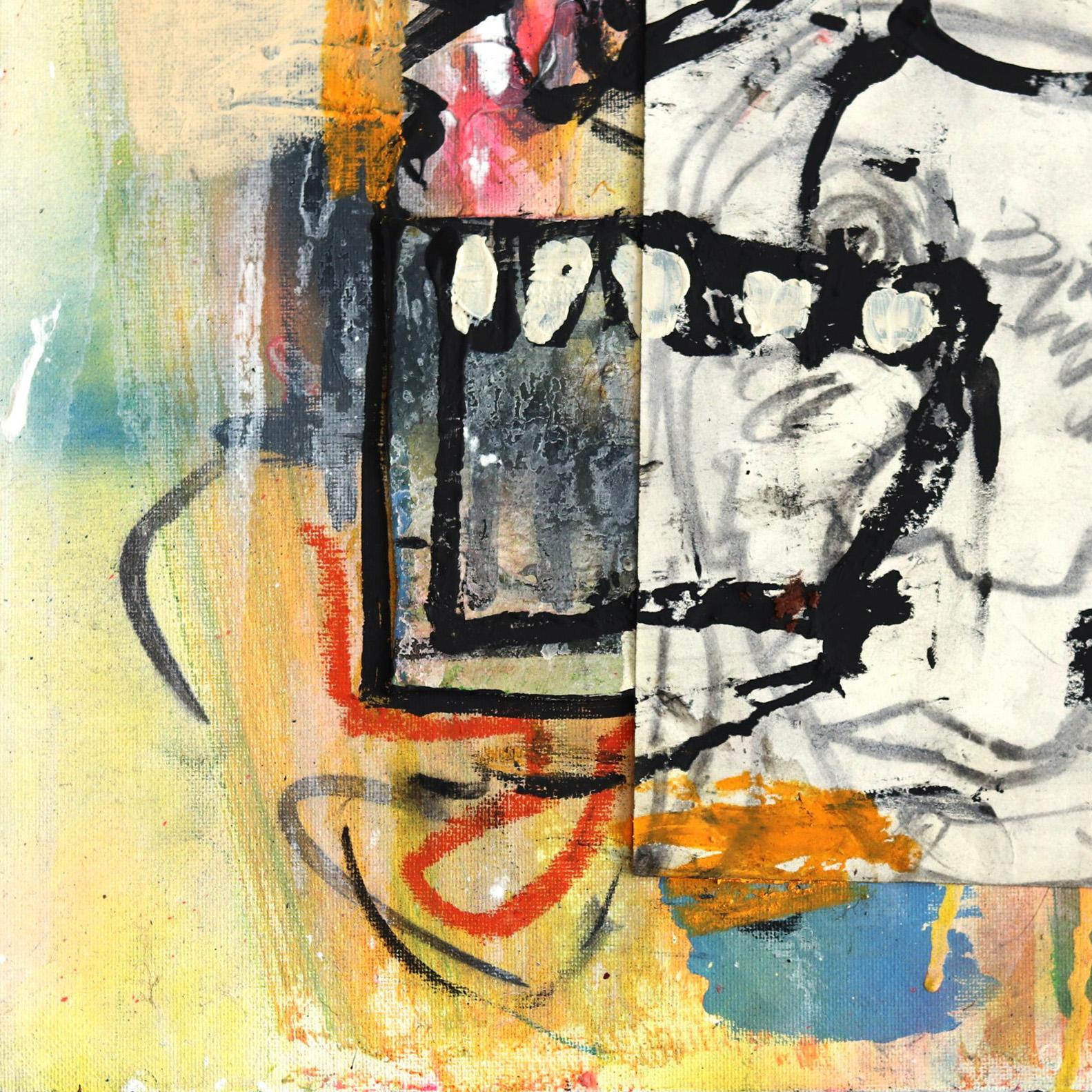 Loadstar - Pittura astratta figurativa contemporanea a strati - Abstract Painting Beige di Jonas Fisch