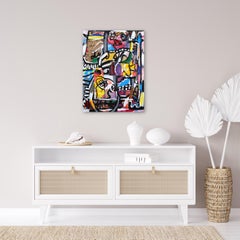 Madcap Muse - Quadro astratto colorato a tecnica mista Contemporary Painting