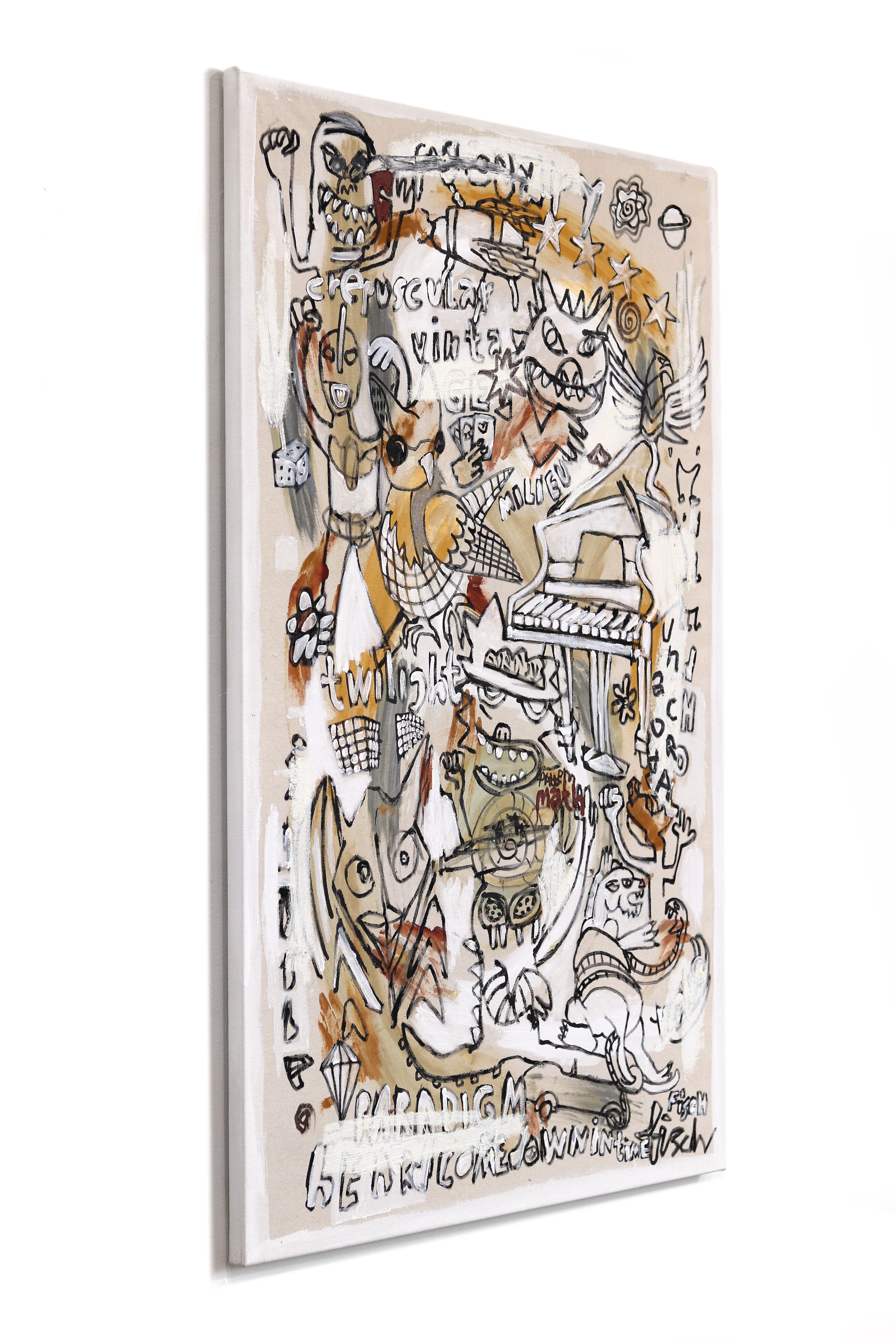 Engoulevent - Abstrait Expressionniste énergique Spontané Peinture contemporaine en vente 1
