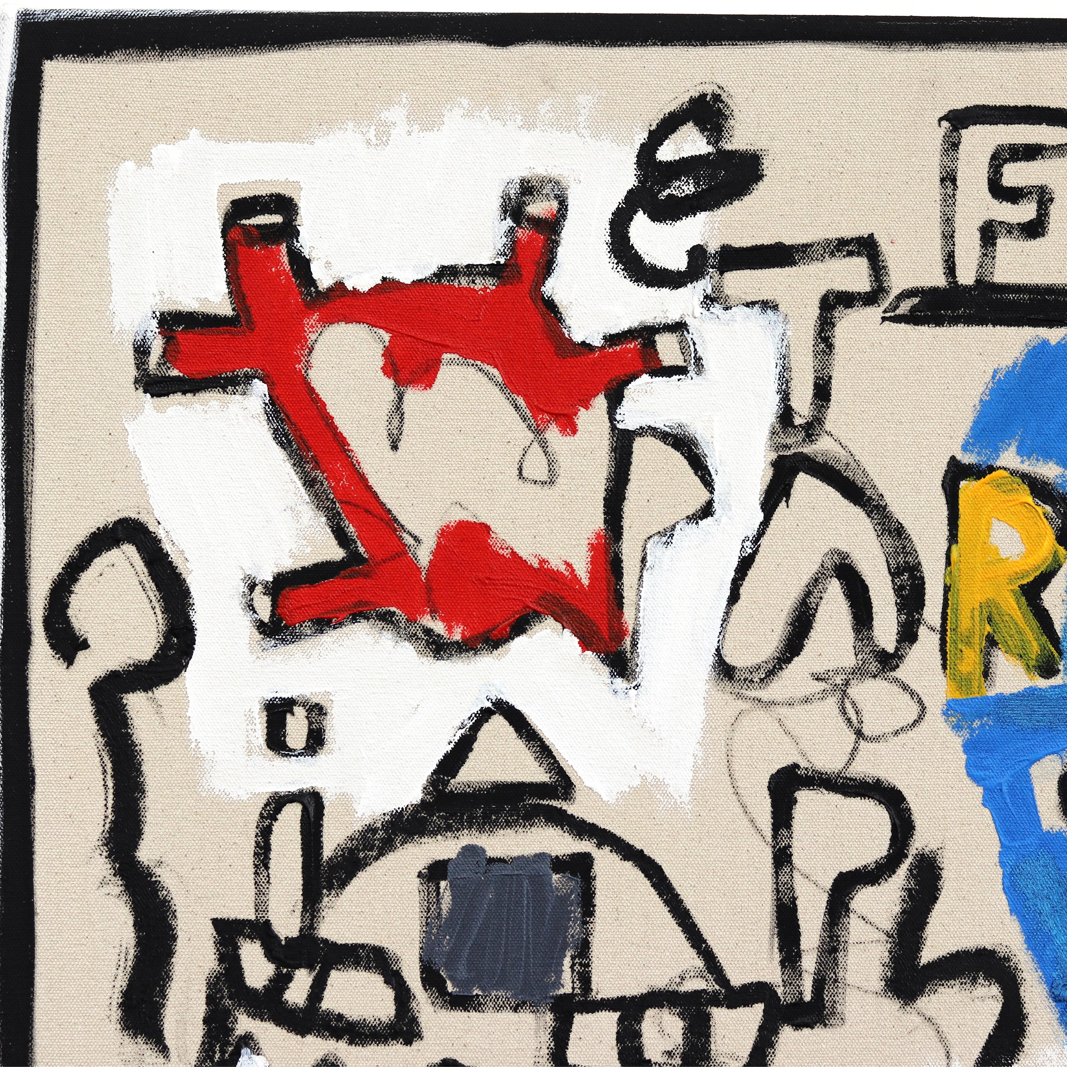 Runa et la lutte sacrée - Expressionnisme abstrait Painting par Jonas Fisch