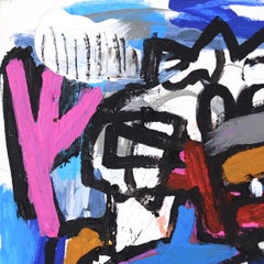 Up - Original Colorful Mixed Media Abstract Vibrant Spontaneous Art