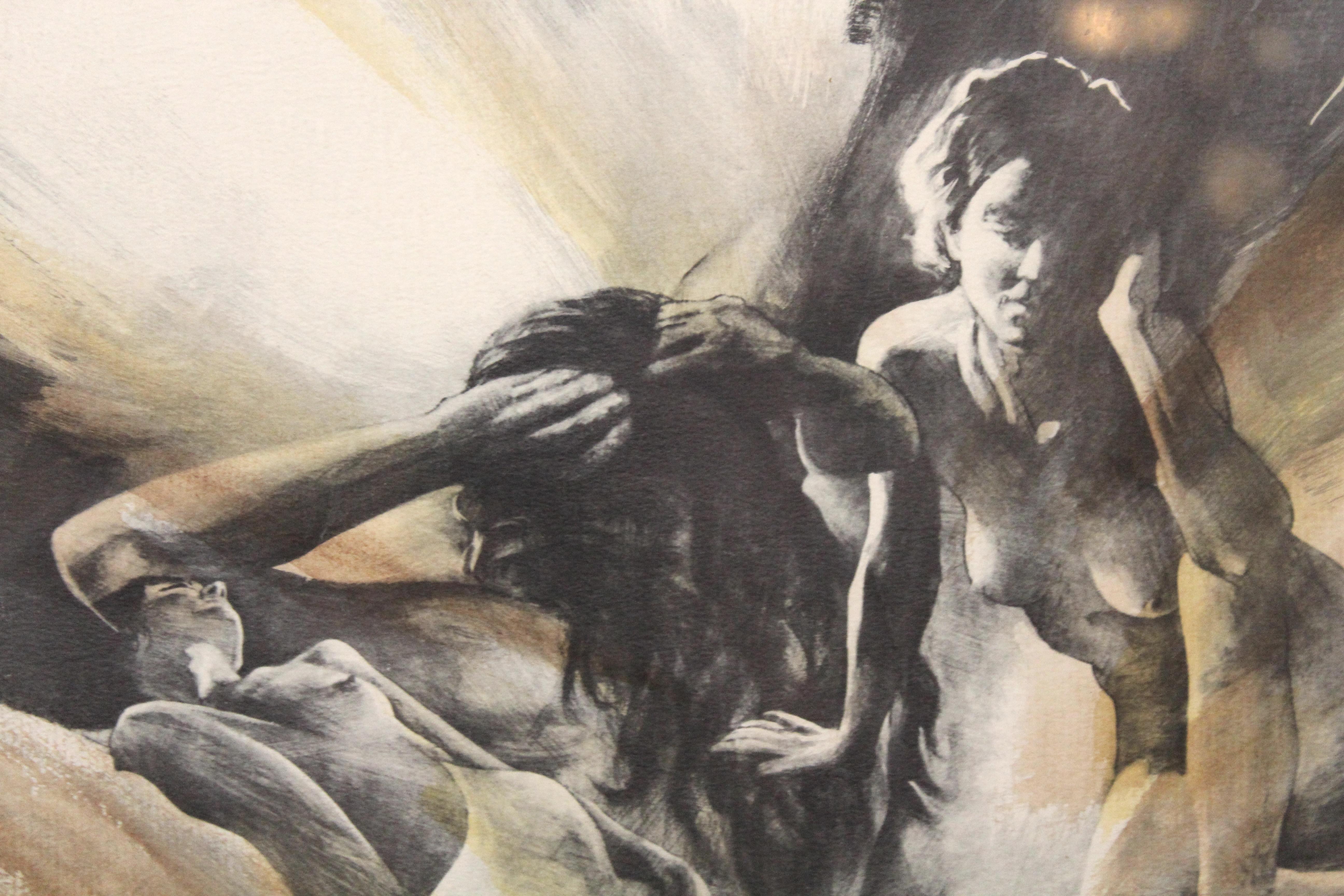 Jonas Gerard Nummerierte Lithographie 'Aktkomposition' (20. Jahrhundert) im Angebot