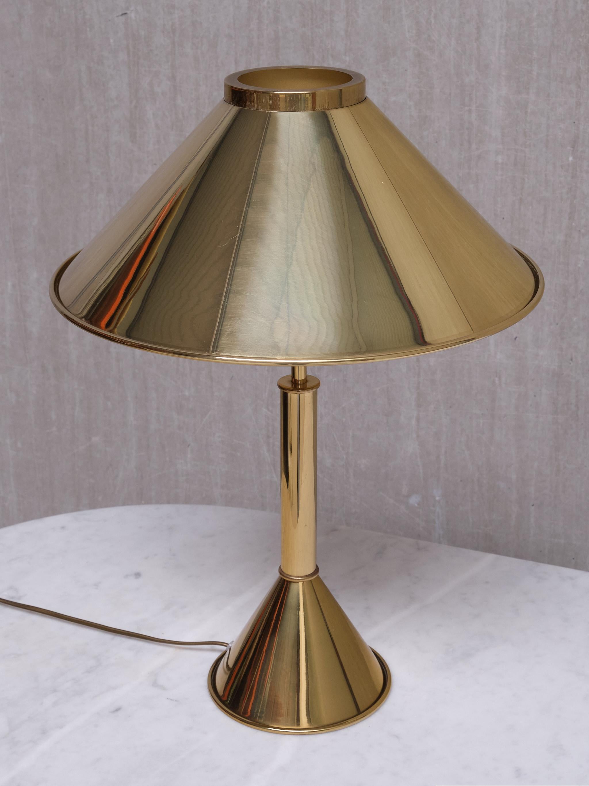 Norwegian Jonas Hidle Table Lamp in Brass, Høvik Lys, Norway, 1970s
