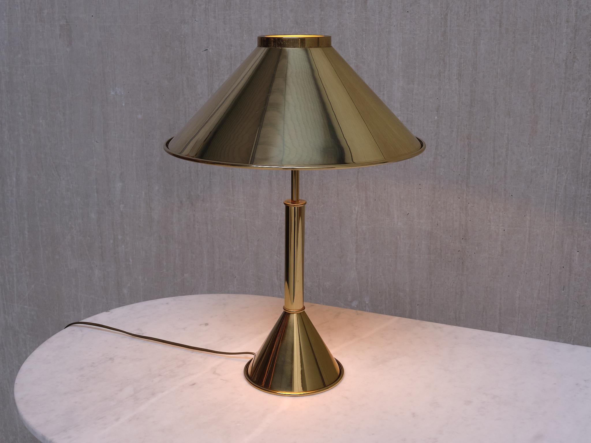 Jonas Hidle Table Lamp in Brass, Høvik Lys, Norway, 1970s In Good Condition In The Hague, NL