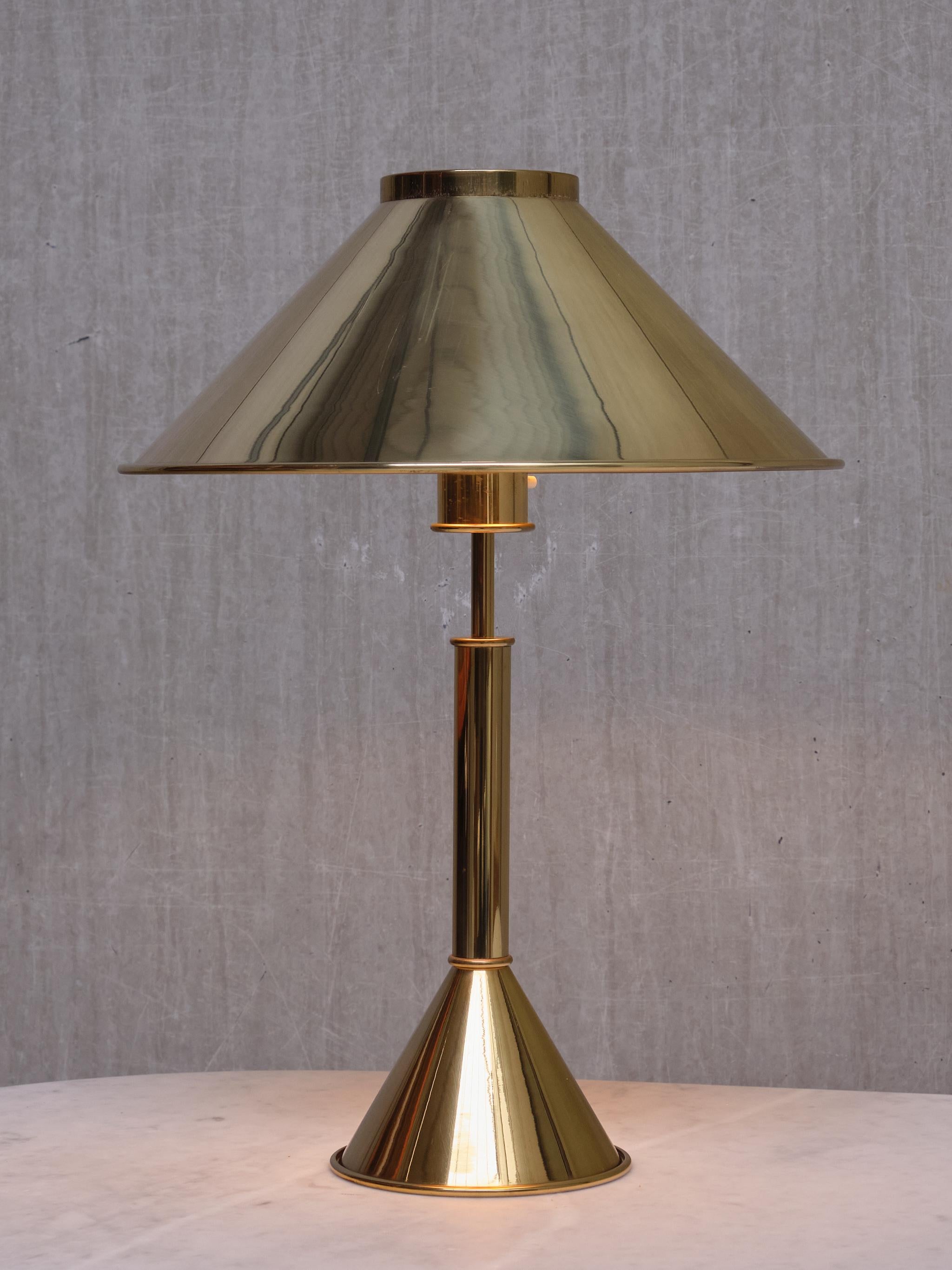 Late 20th Century Jonas Hidle Table Lamp in Brass, Høvik Lys, Norway, 1970s