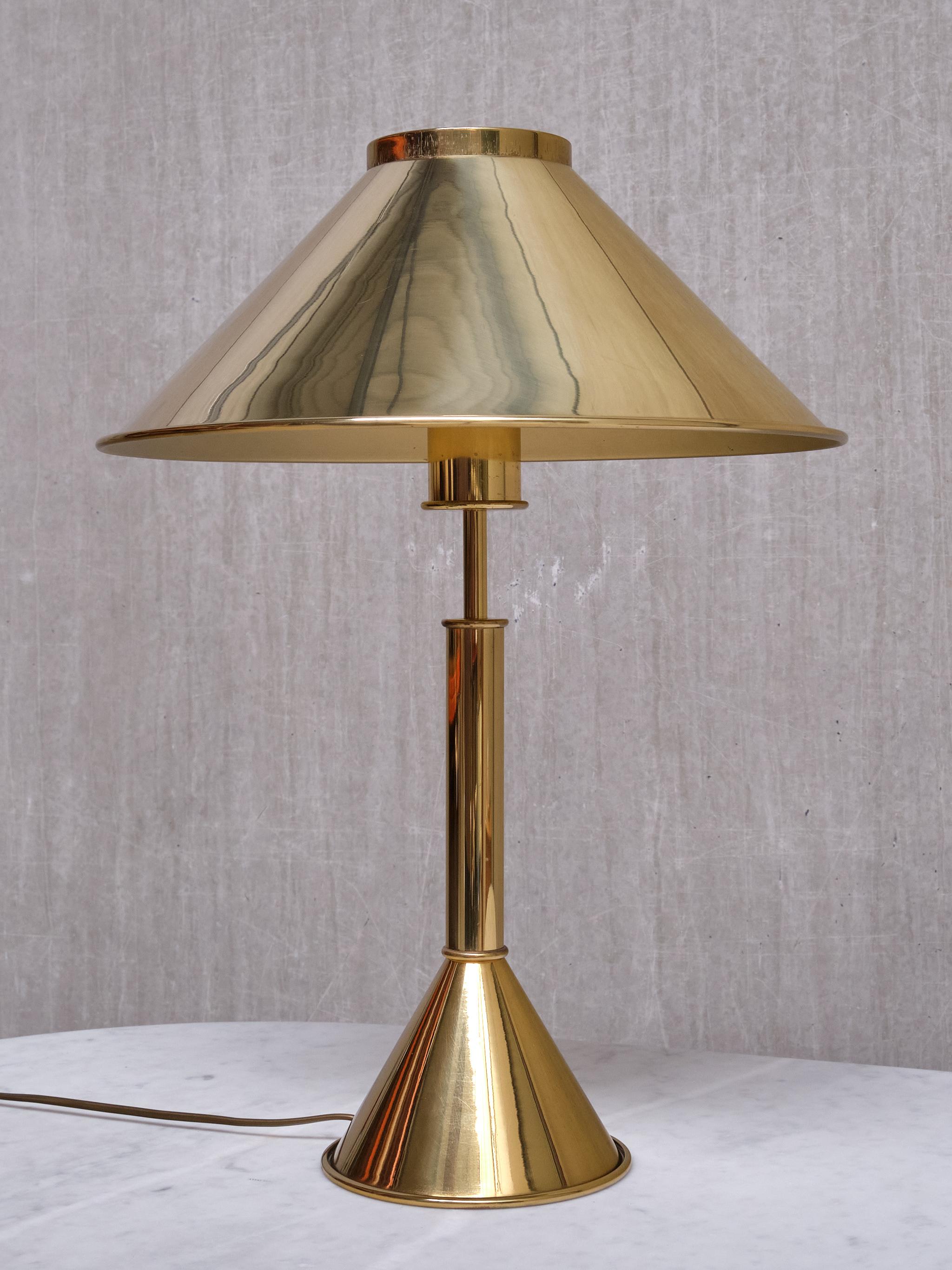 Jonas Hidle Table Lamp in Brass, Høvik Lys, Norway, 1970s 2