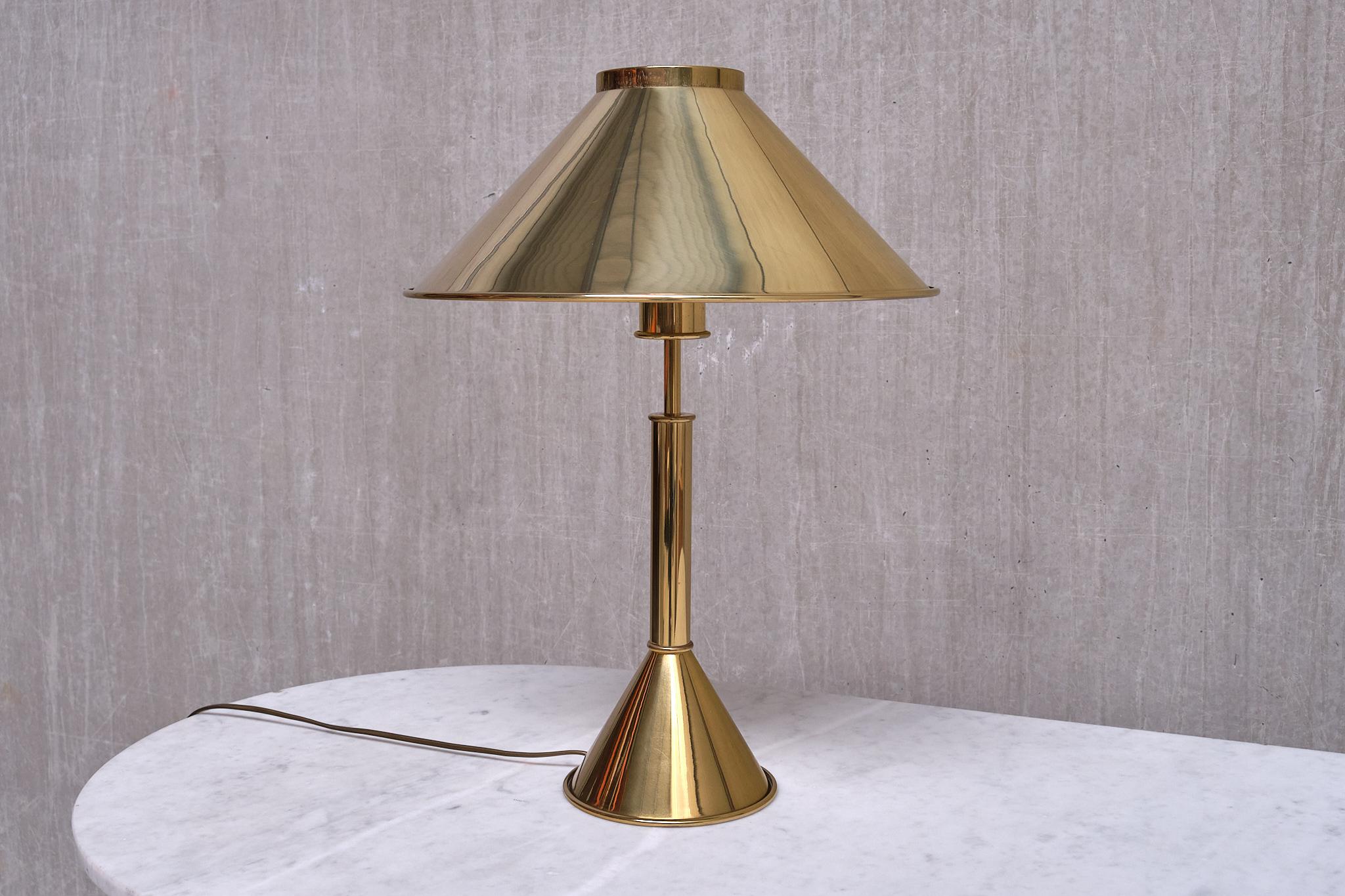 Jonas Hidle Table Lamp in Brass, Høvik Lys, Norway, 1970s 3