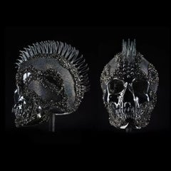 Vanity Skull - Silver Stingray by Jonas LeRiche - Swarovski - Unique Sculpture