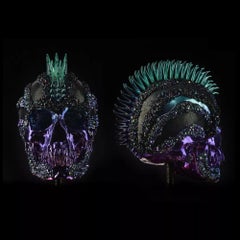 Vanity Skull - Turquoise Purple Stingray by Jonas LeRiche - Swarovski - Unique