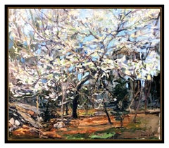 Jonas Lie, Originales Ölgemälde auf Leinwand, signiert, Wald-Landschaftsgemälde