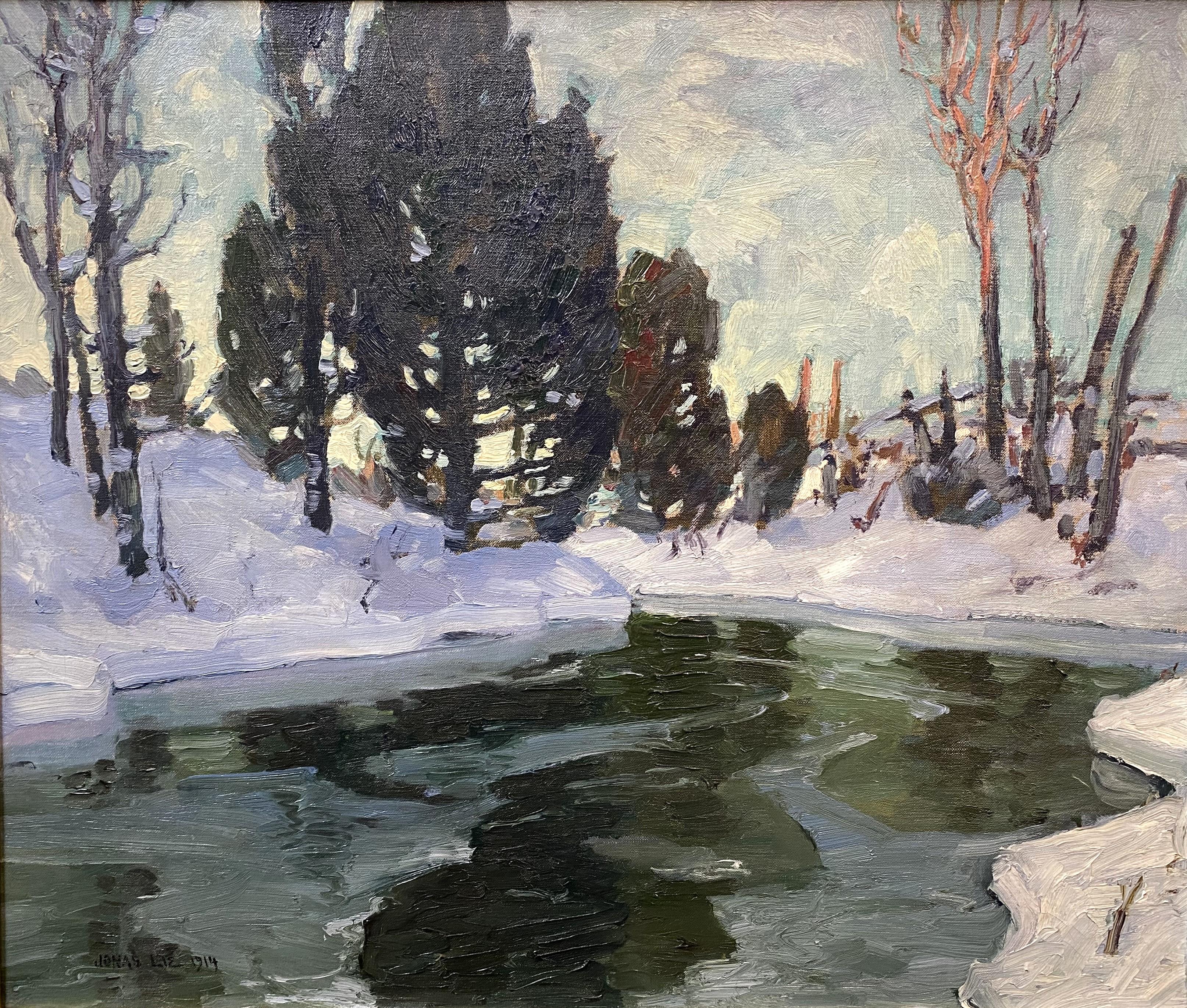 Winter Stream - American Impressionist Art by Jonas Lie