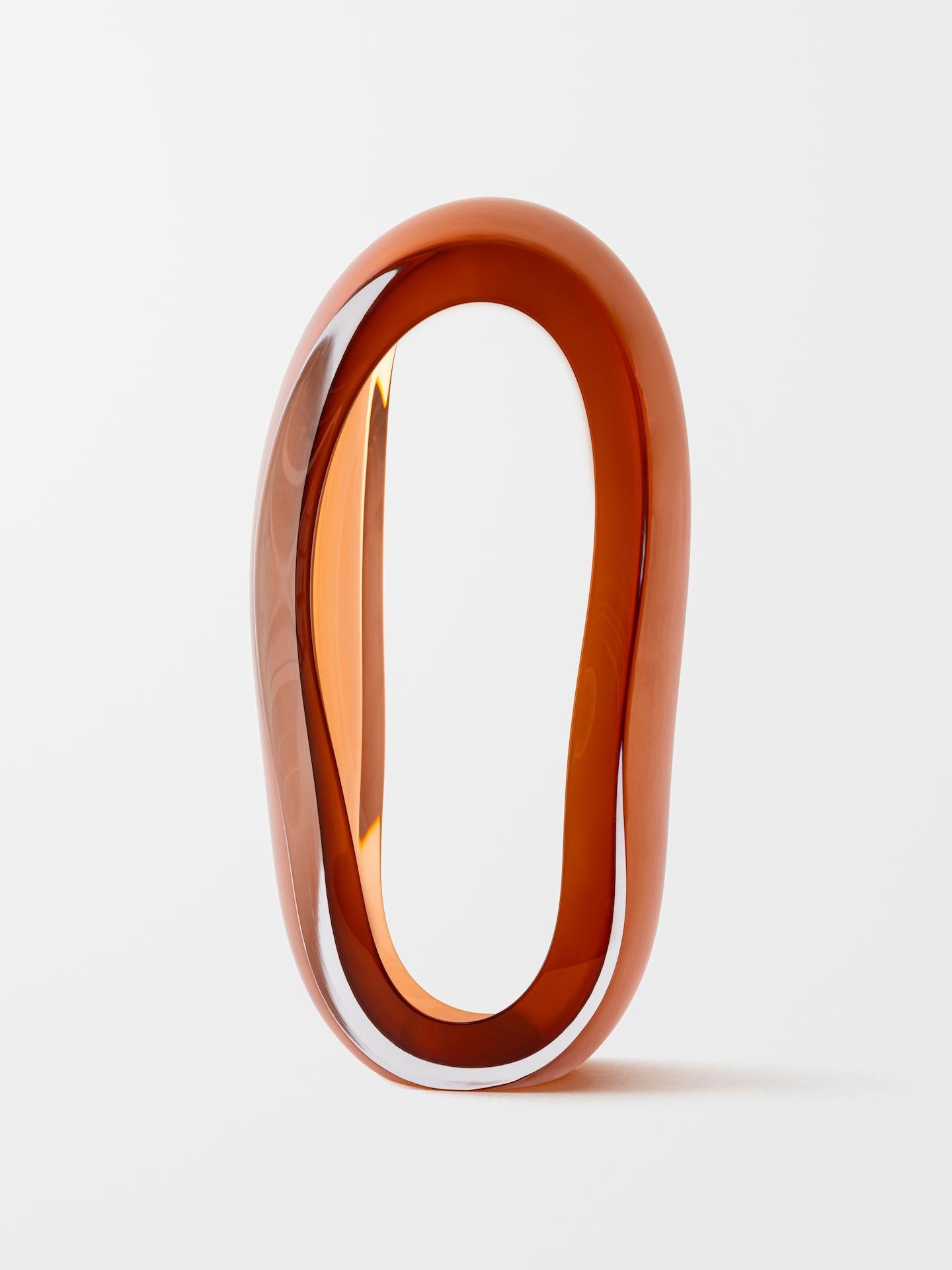 Loops (Orange) - Beige Abstract Sculpture by Jonas Noël Niedermann