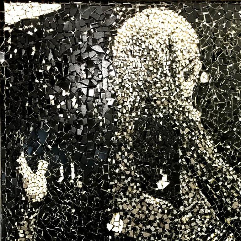 Jonas Perkins Artista afroamericano del Texas I. Hill Country  Dimensioni immagine: 48 x 42  Dimensioni del telaio: 55 x 50  Mezzo: Mosaico in ceramica  