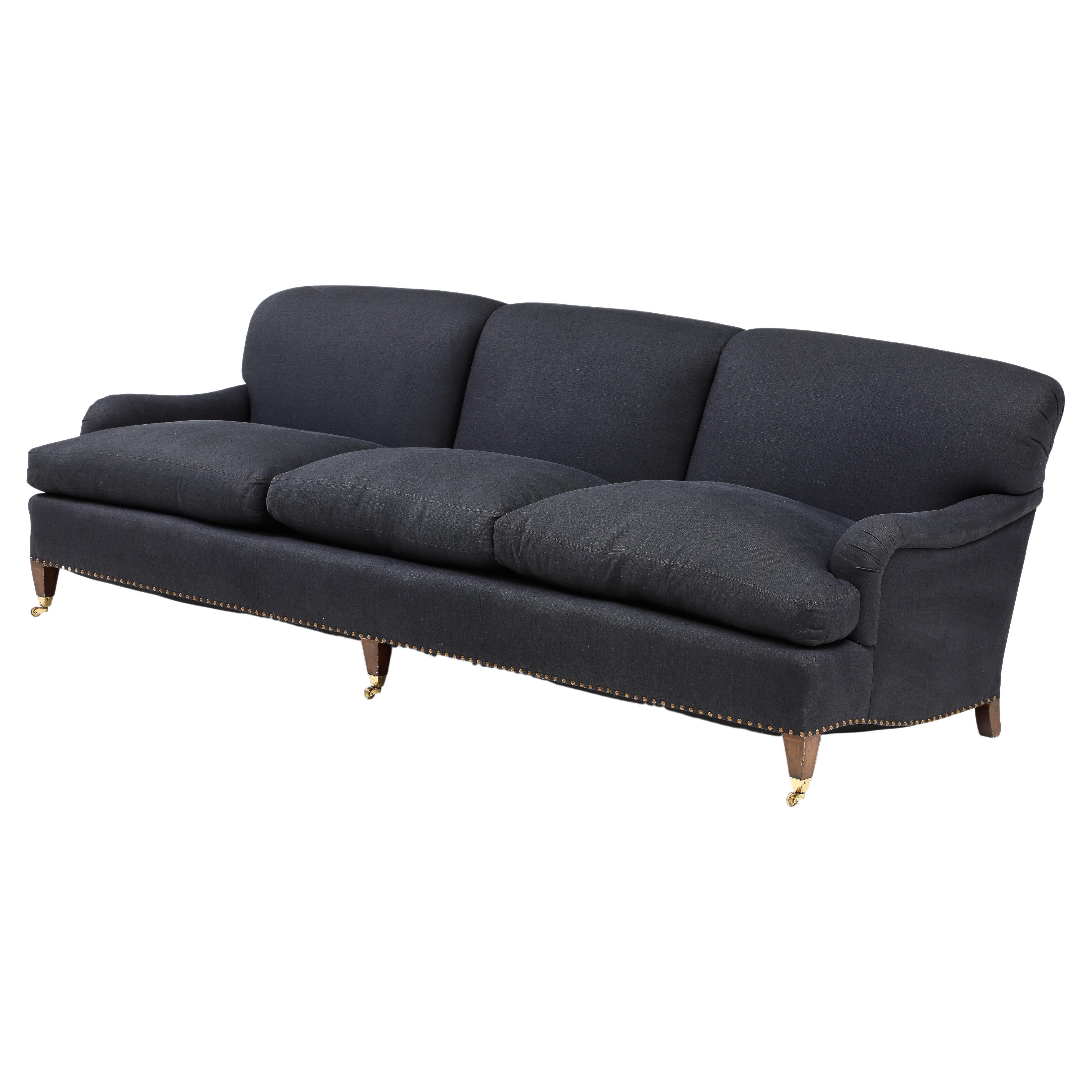 Jonas Upholstery Custom "Rutherford" Roll-Arm Sofa, United States, c. 1990 For Sale
