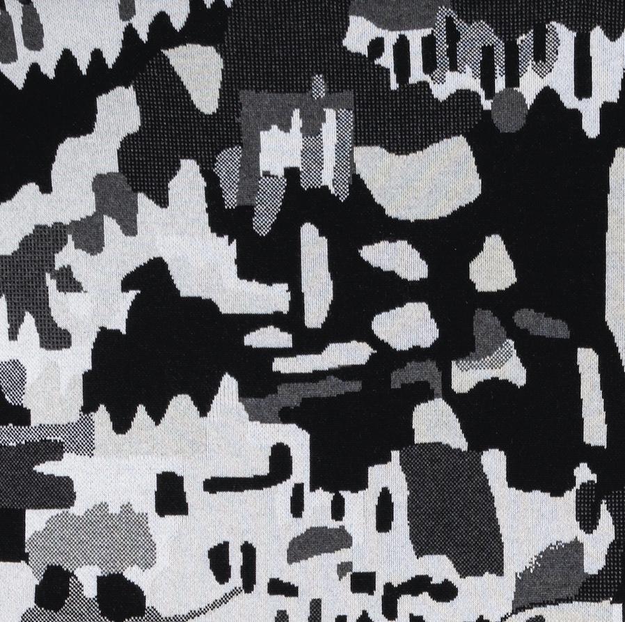 Sin título (Ladera), 2018 - Paisaje monocromo sobre cachemira + tela de jacquard en venta 2
