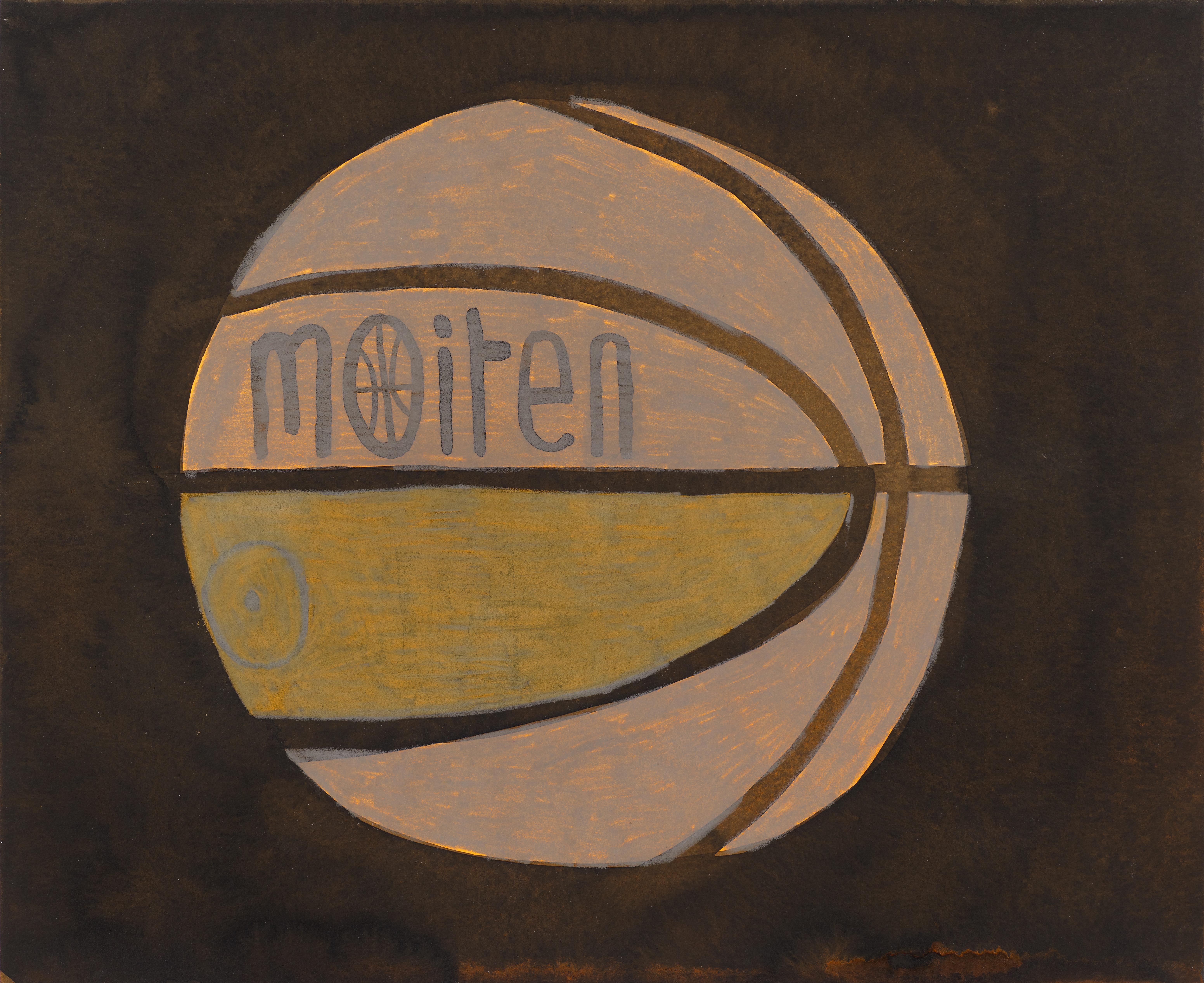 Untitled Basketball - Painting by Jonas Wood