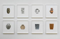 8 Pots, set of etchings by American Contemporary Artist Jonas Wood