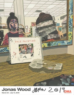Face Painting Exhibition Poster, Signed, Lithograph, 2019, 28x22 in