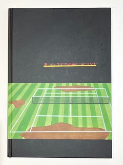 Libro di Jonas Wood 24 Tennis Court Drawings (firmato con 3 palline da tennis disegnate a mano)