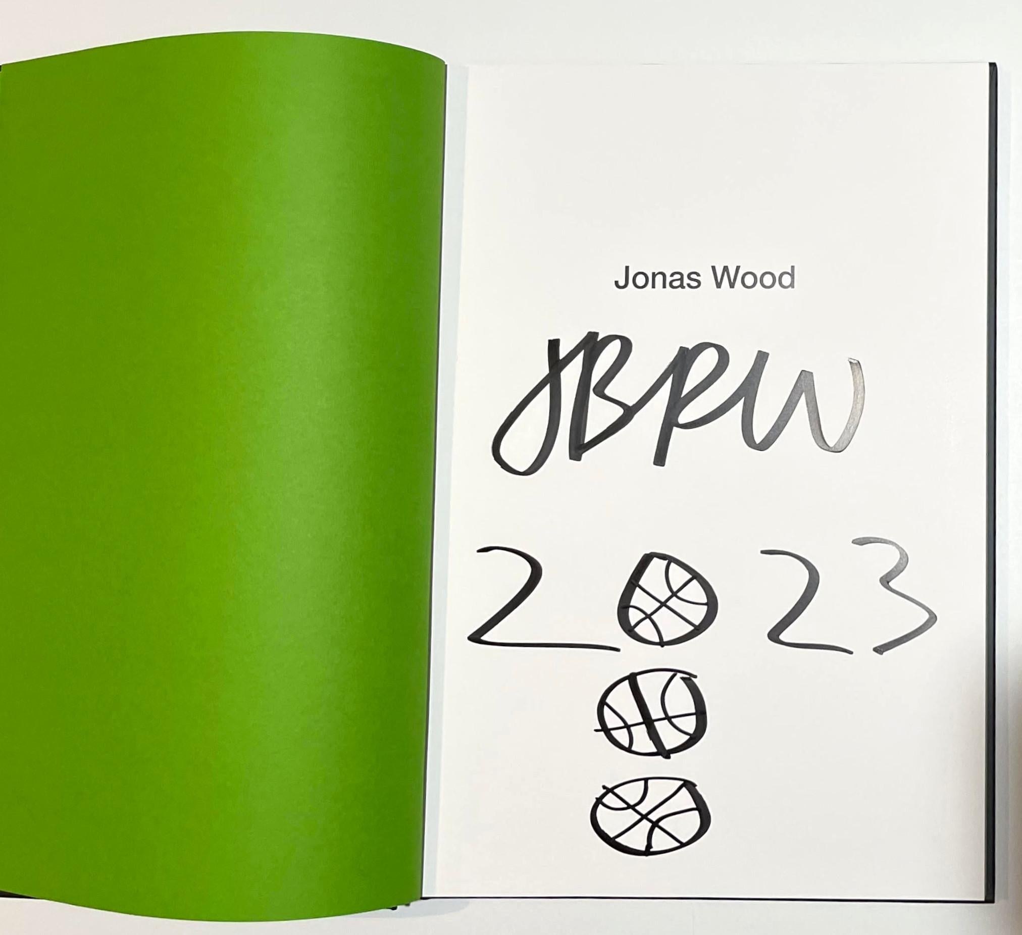Jonas Wood 24 Tennis Court Drawings book (hand signed with hand drawn tennis balls), 2021
Hardback monograph with signed and dated tennis ball drawing
Signed and dated with 3 balls drawing by Jonas Wood
13 1/2 × 9 1/4 × 2/5 inches
Unframed
Makes a
