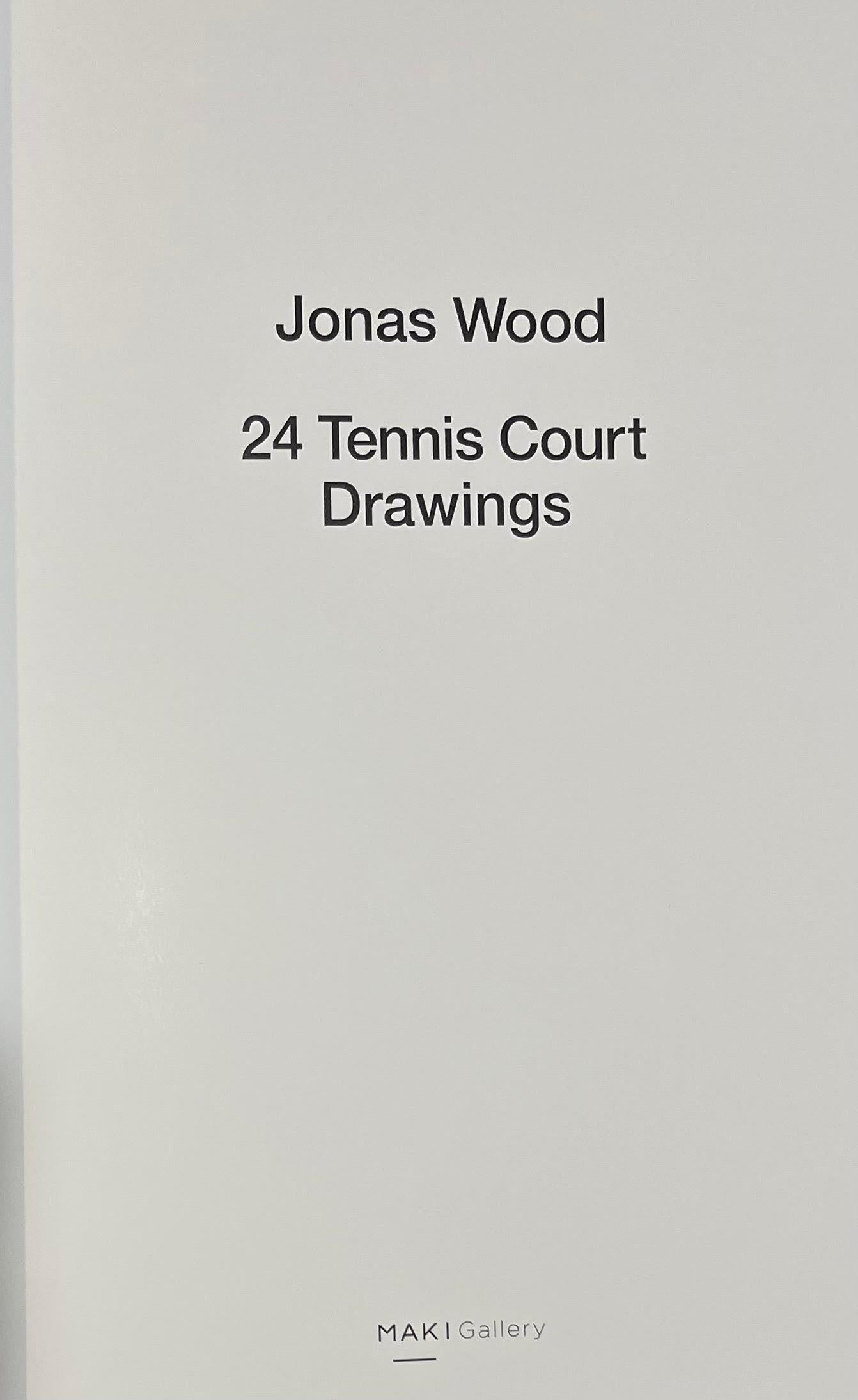 Jonas Wood 24 Tennis Court Drawings book (signed with 3 hand drawn tennis balls) For Sale 4