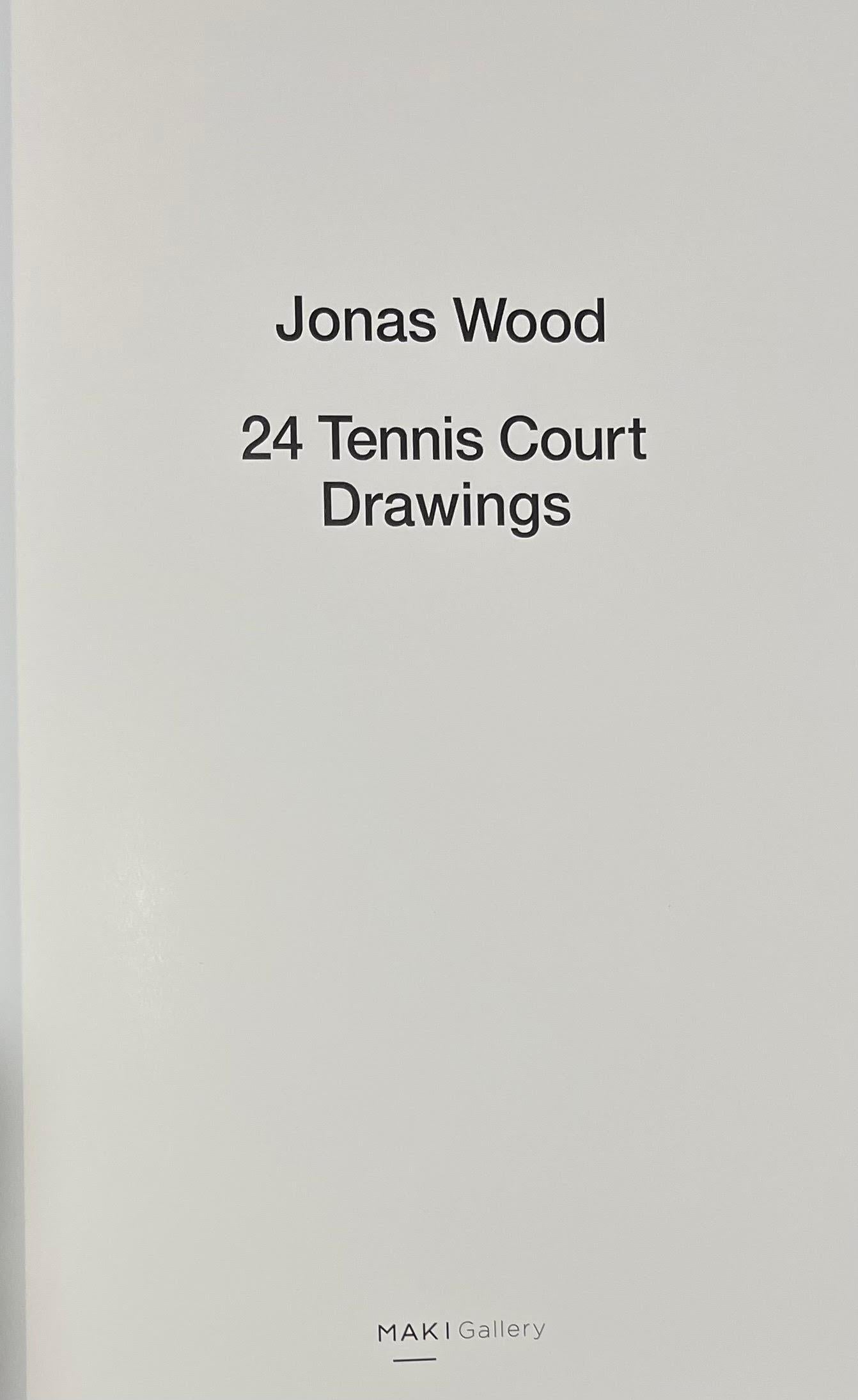 Jonas Wood 24 Tennis Court Drawings monograph (hand signed, inscribed and dated) en venta 6