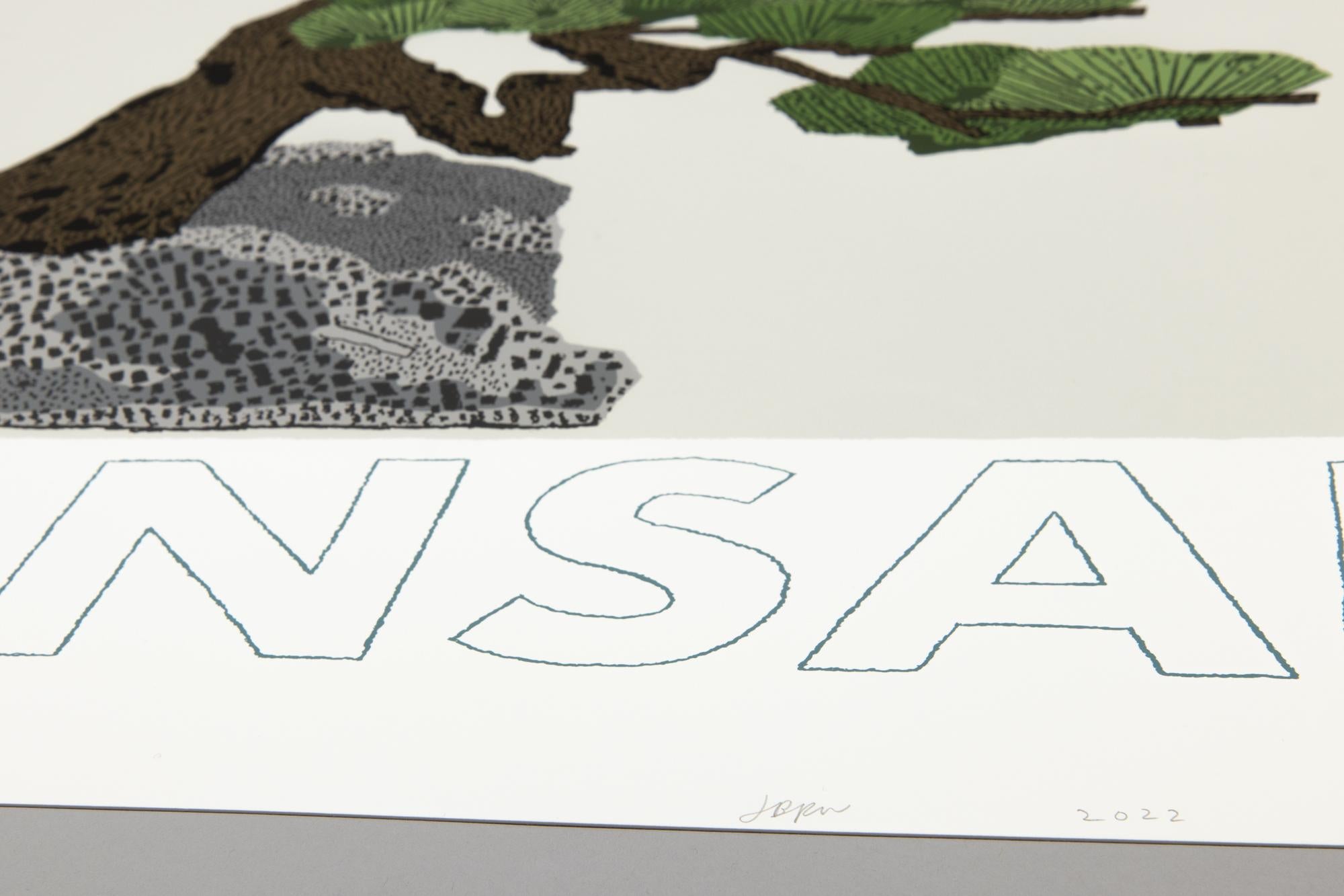 Jonas Holz, Bonsai – signierter Druck, zeitgenössische Kunst, Stillleben (Grau), Figurative Print, von Jonas Wood