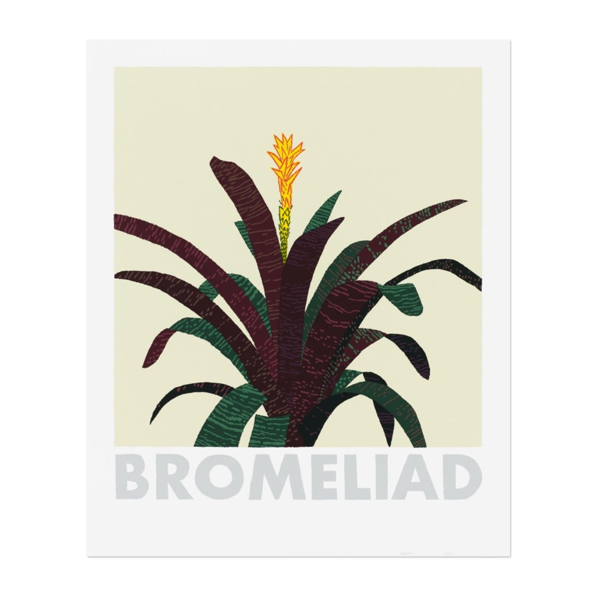 Jonas Wood (estadounidense, nacido en 1977)
Bromelia, 2020
Soporte: Serigrafía de 13 colores sobre tablero de museo ascendente
Dimensiones: 71,1 × 58,4 cm (28 × 23 pulg.)
Edición de 200: Firmada y numerada a mano
Estado: Excelente