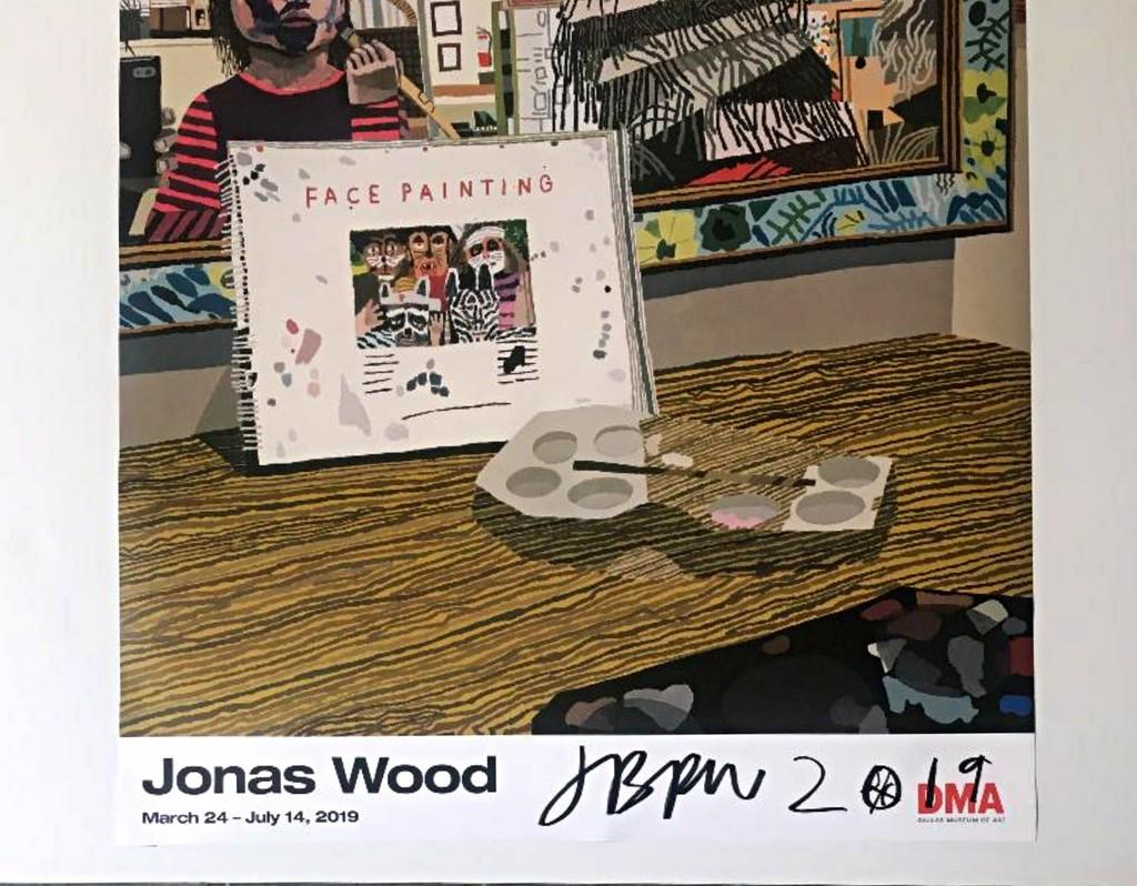 Jonas Wood, Face Painting Litografía offset realista Póster Firmado y fechado a mano en venta 1