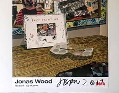 Jonas Wood, Face Painting Offset lithograph realist Poster Hand signed and dated