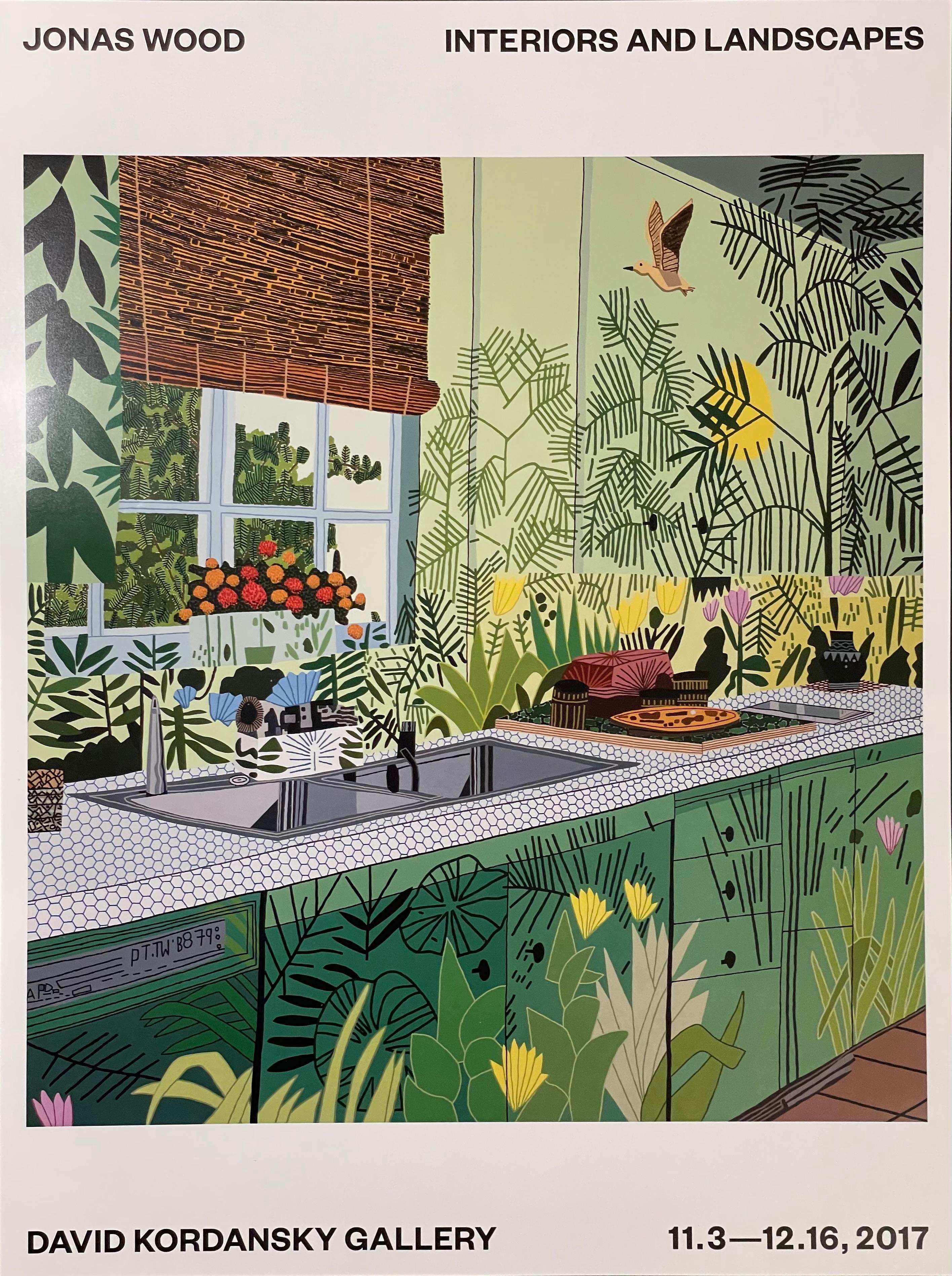 After Jonas Wood Jungle Kitchen Exhibit Poster Interiors & Landscapes Kordansky 