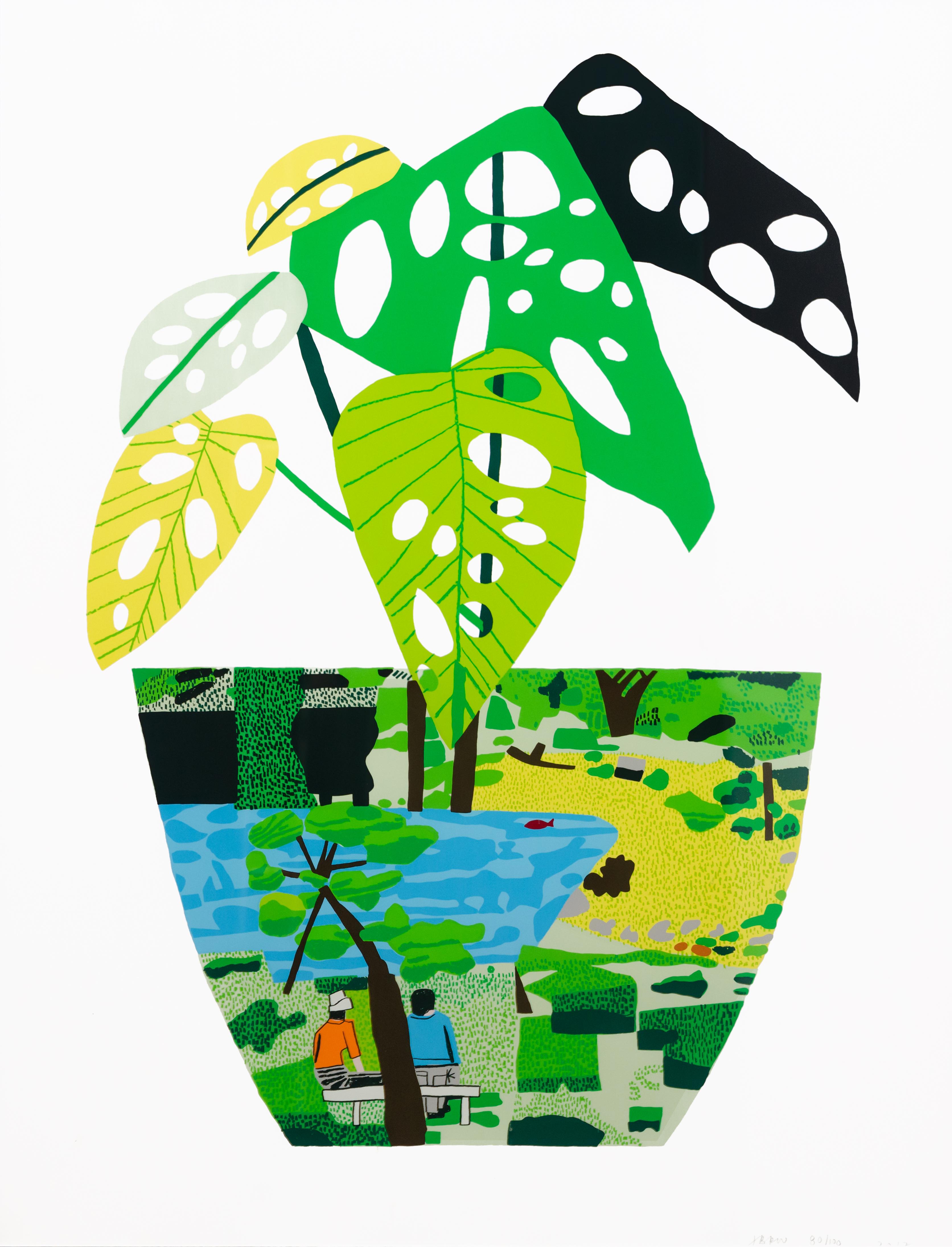 Jonas Wood Landscape Print - Landscape Pot with Plant