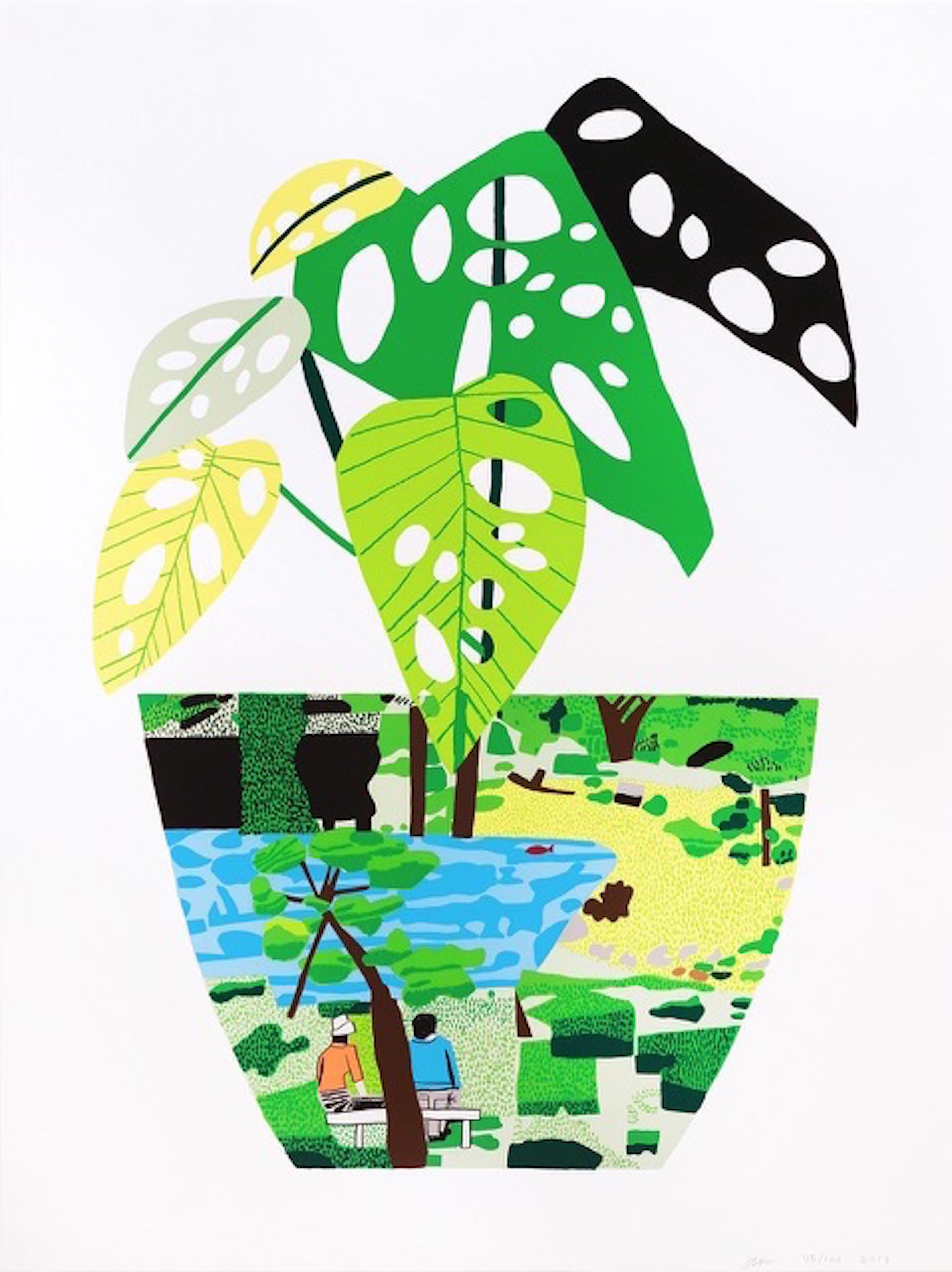 Jonas Wood Print - Landscape Pot with Plant