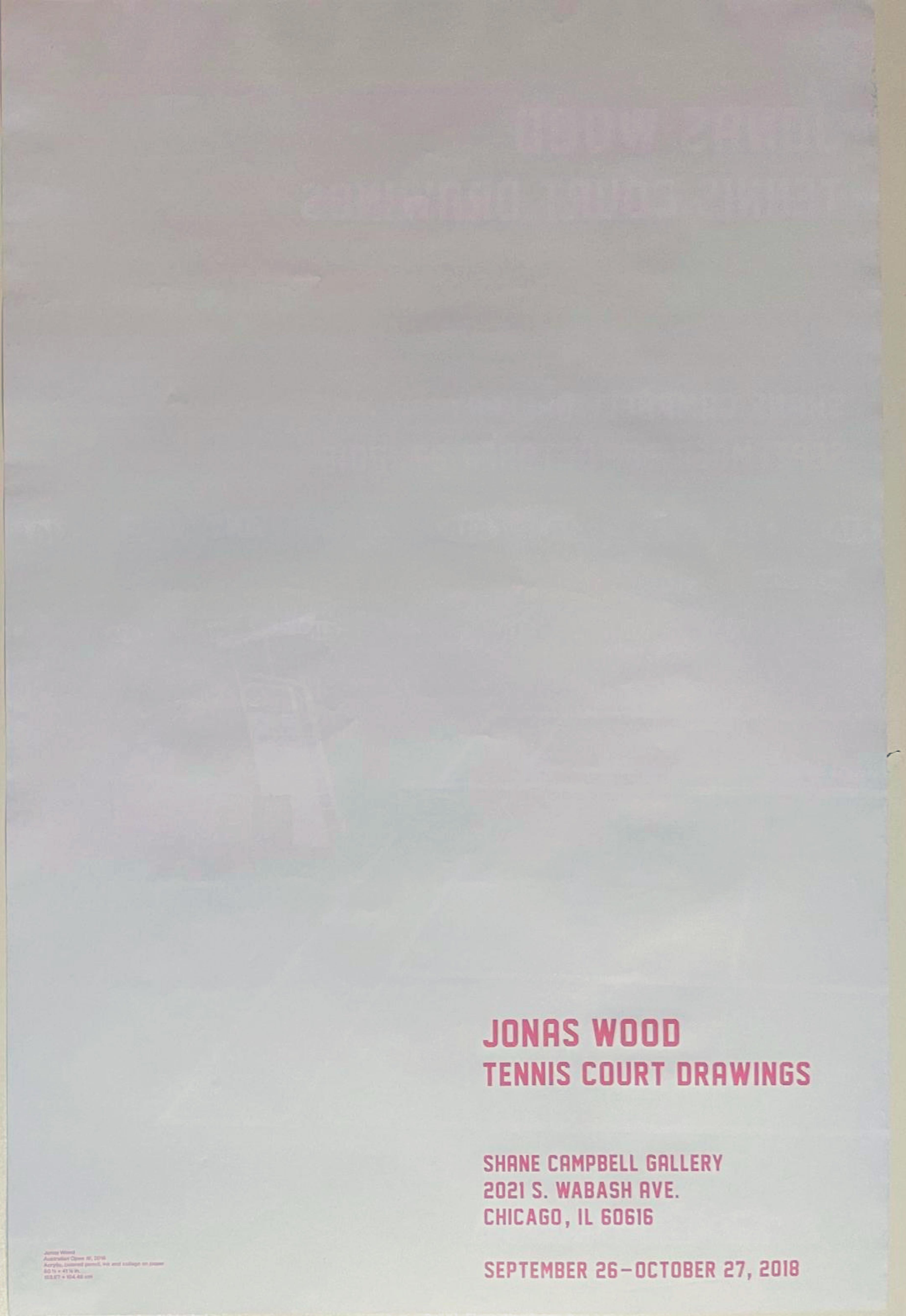 Poster espositivo in edizione limitata di disegni di tennis (firmato a mano da Jonas Wood) 2
