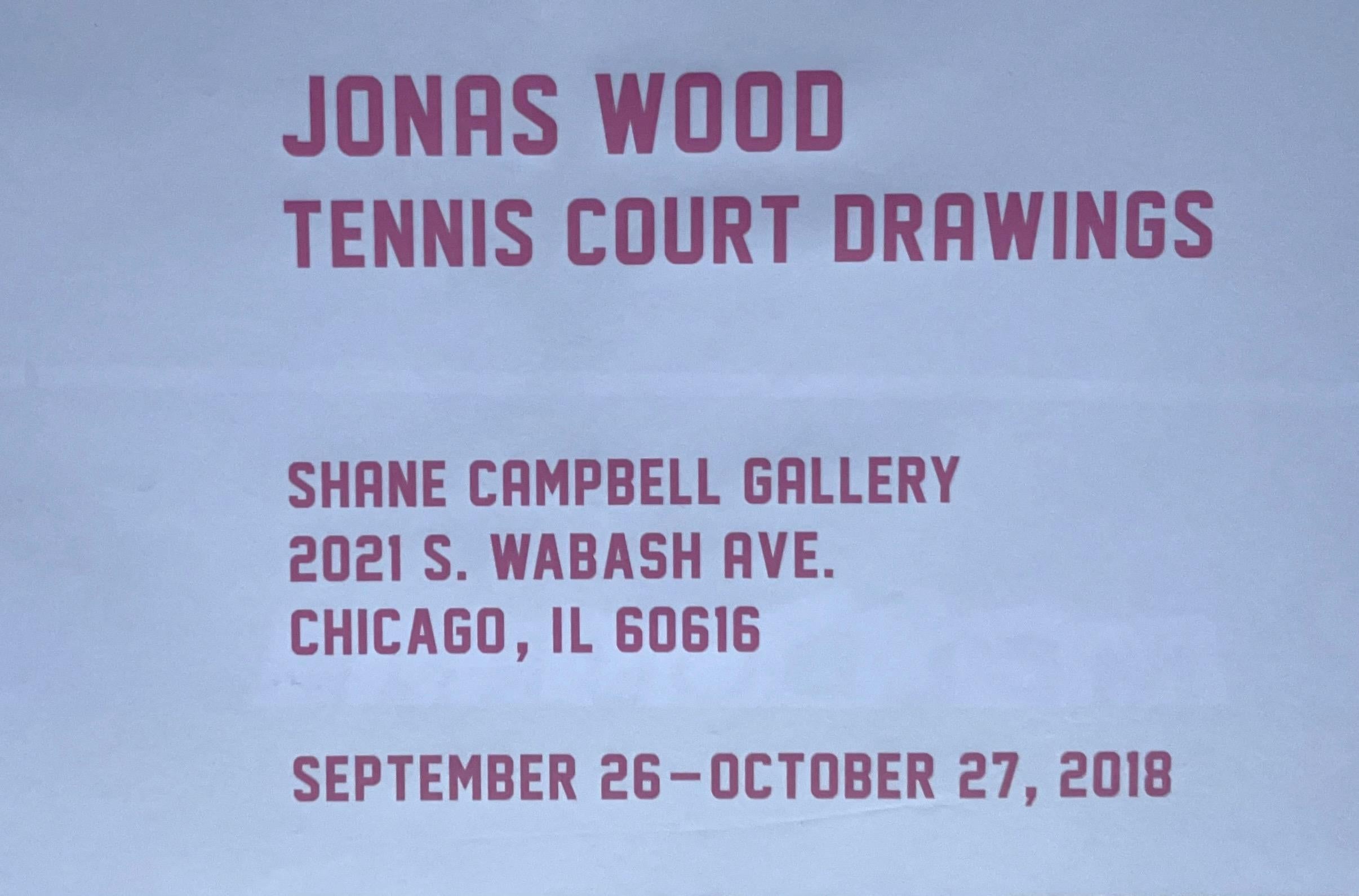 Poster espositivo in edizione limitata di disegni di tennis (firmato a mano da Jonas Wood) 5