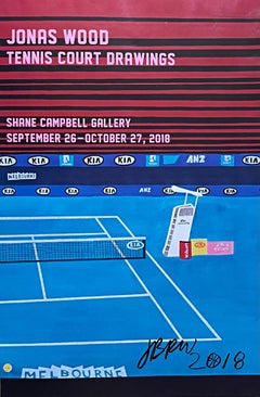 Poster espositivo in edizione limitata di disegni di tennis (firmato a mano da Jonas Wood)