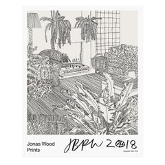 Ltd Póster de exposición de la Galería Ed Gagosian (Baloncesto firmado a mano por Jonas Wood)