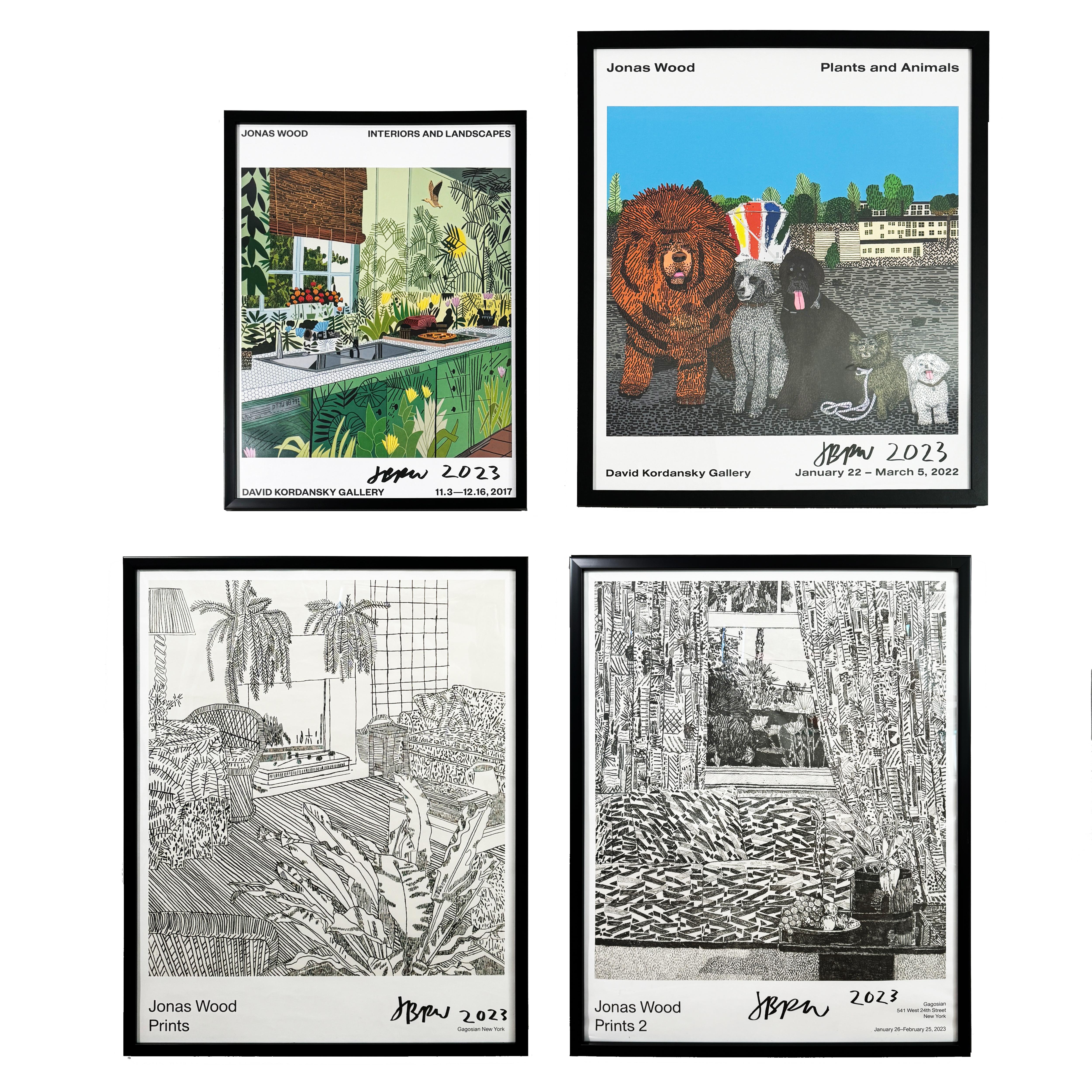 Produced on the occasion of Jonas Wood's 2022 exhibition, Plants and Animals, at David Kordansky Gallery, Los Angeles, CA. 24 x 28 inches.
Signed by Jonas Wood in 2023
In Plants and Animals, Jonas Wood explores some of the most frequently recurring