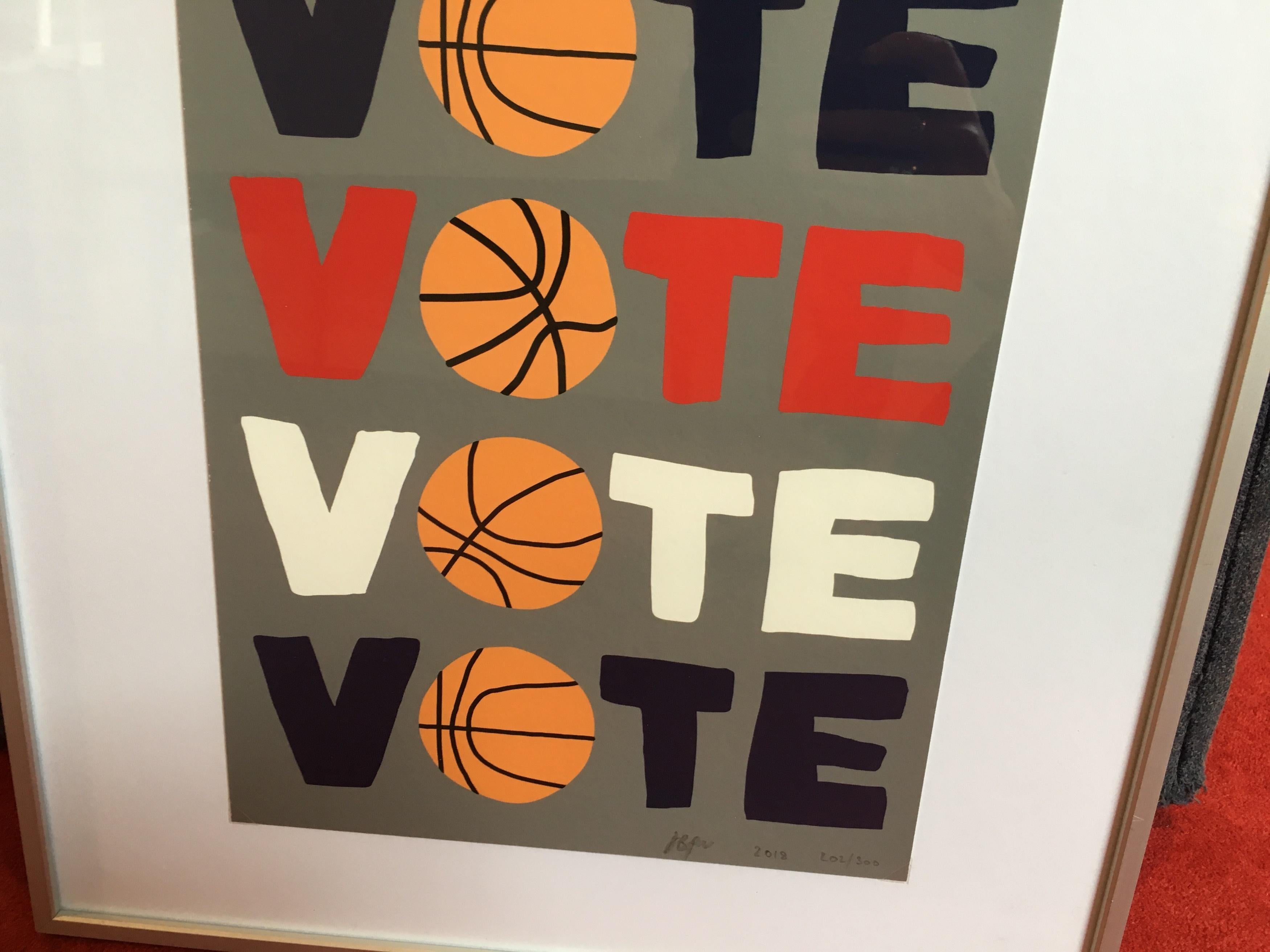 Vote, 2018, Limited Edition, Screenprint by Jonas wood - Gray Figurative Print by Jonas Wood