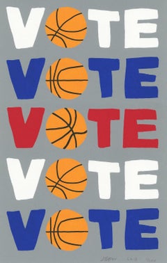 Vote -- Print, Screen Print, Text Art, Contemporary Art by Jonas Wood