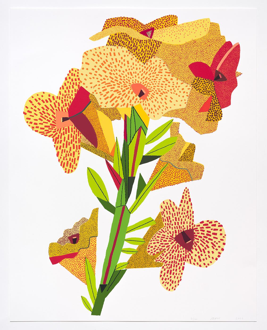 Jonas Wood Still-Life Print - Yellow Flower