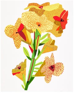 Gelbe Blumen – Druck, Siebdruck, Stilllebenkunst von Jonas Wood