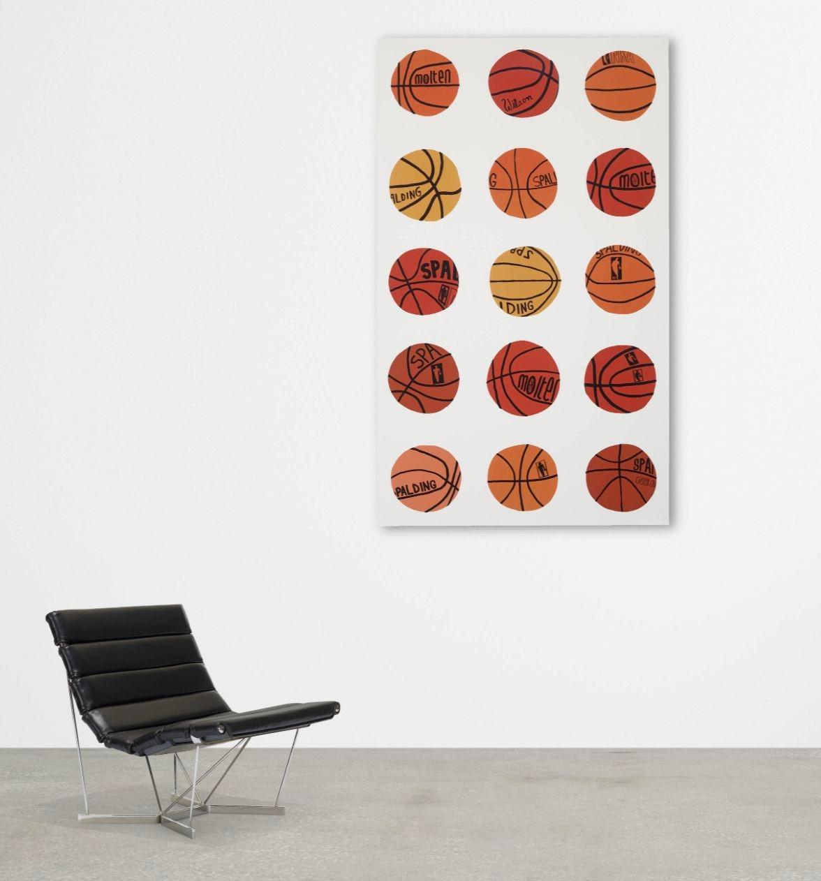 Jona Wood - Panneau de papier peint de basket-ball Exposition de la maison Lever, 2013.
Support : Impression numérique sur papier de 212 GSM Wet Strength, montée sur panneau d'aluminium
Options d'affichage : Orientation verticale ou