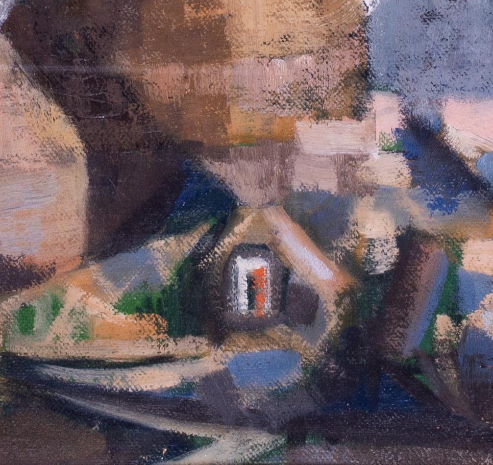 Peinture à l'huile britannique de 1958 représentant un lézard par l'acteur Jonathan Adams 4