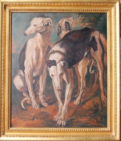 Tre levrieri, copia contemporanea di un'opera di J Snyders del 1650