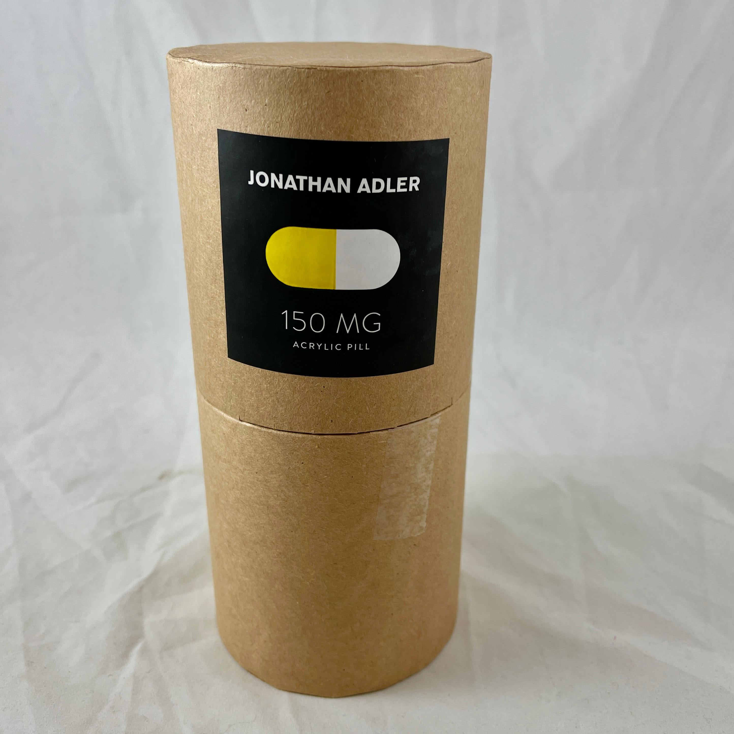 International Style Jonathan Adler Acrylic Pop Art Pill Sculpture, 150 MG Yellow