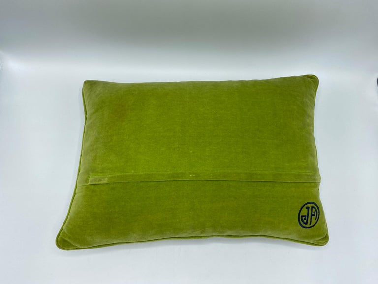 Jonathan Adler Blue, Green, and White Union Jack Needlepoint Pillow at