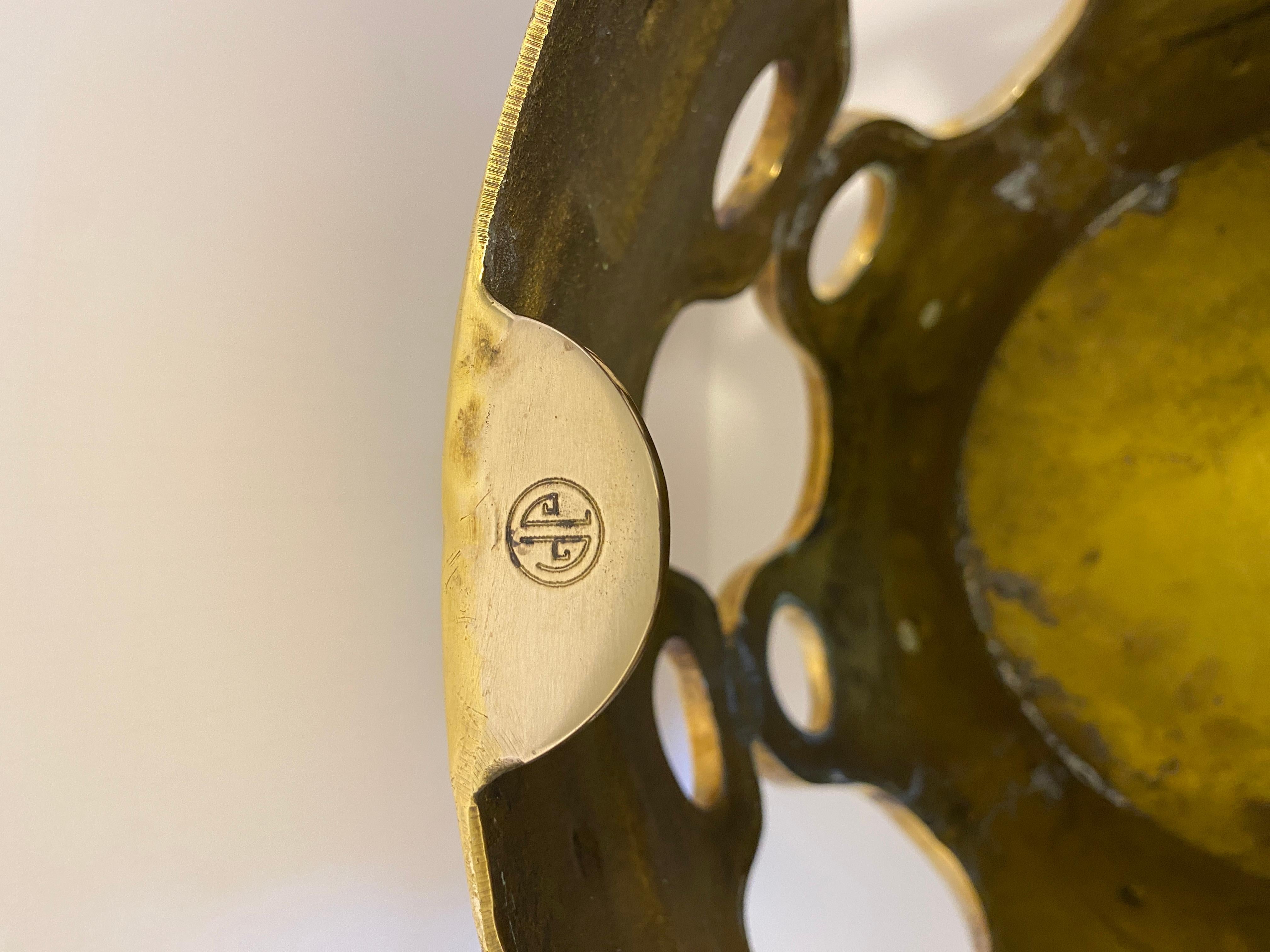 Modern Jonathan Adler Brass Table Stool For Sale